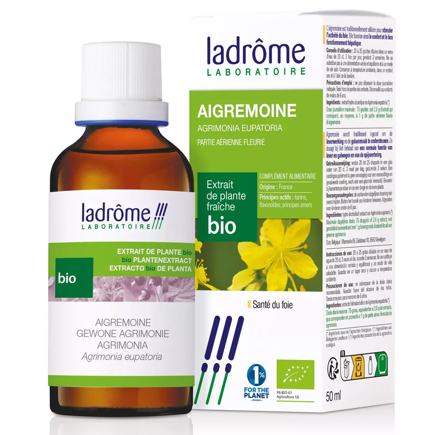 Aigremoine bio – Agrimonia Eupatoria – Extrait hydroalcoolique concentré