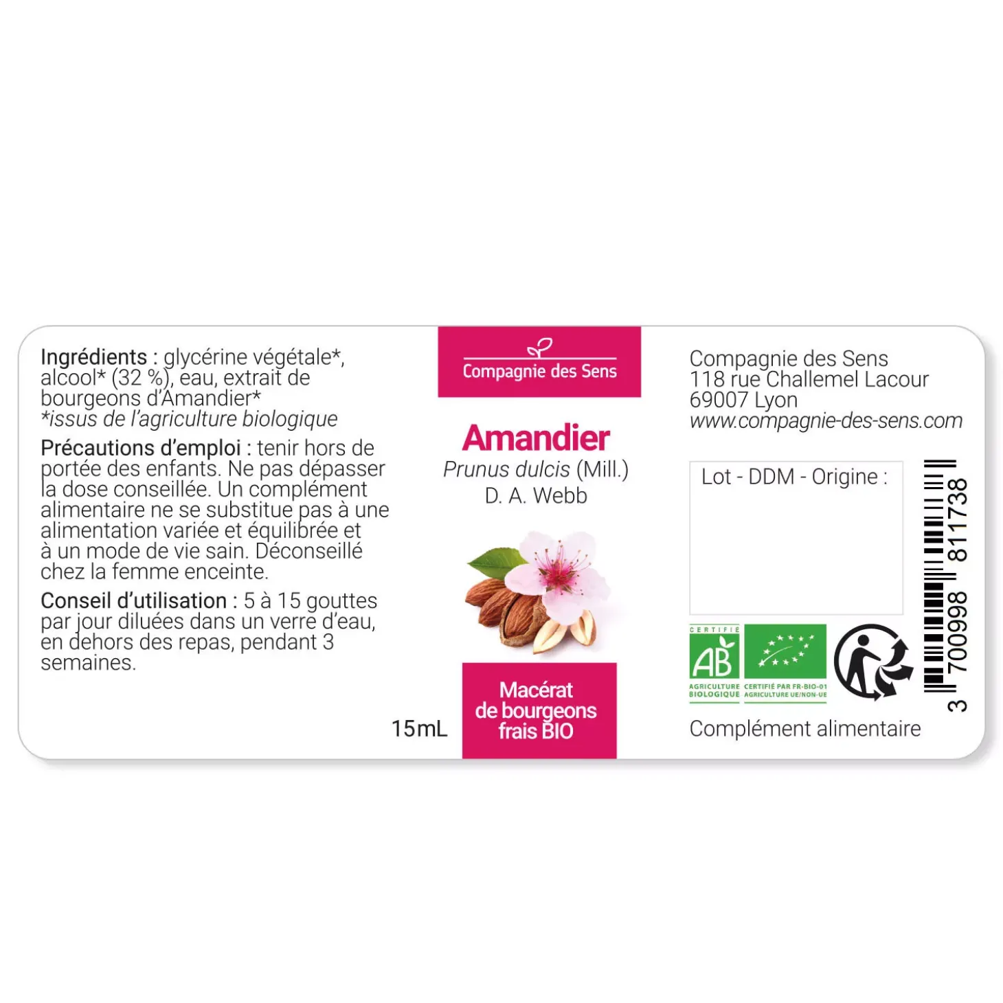 Amandier bio (Prunus Dulcis) – Macérat concentré de bourgeons frais