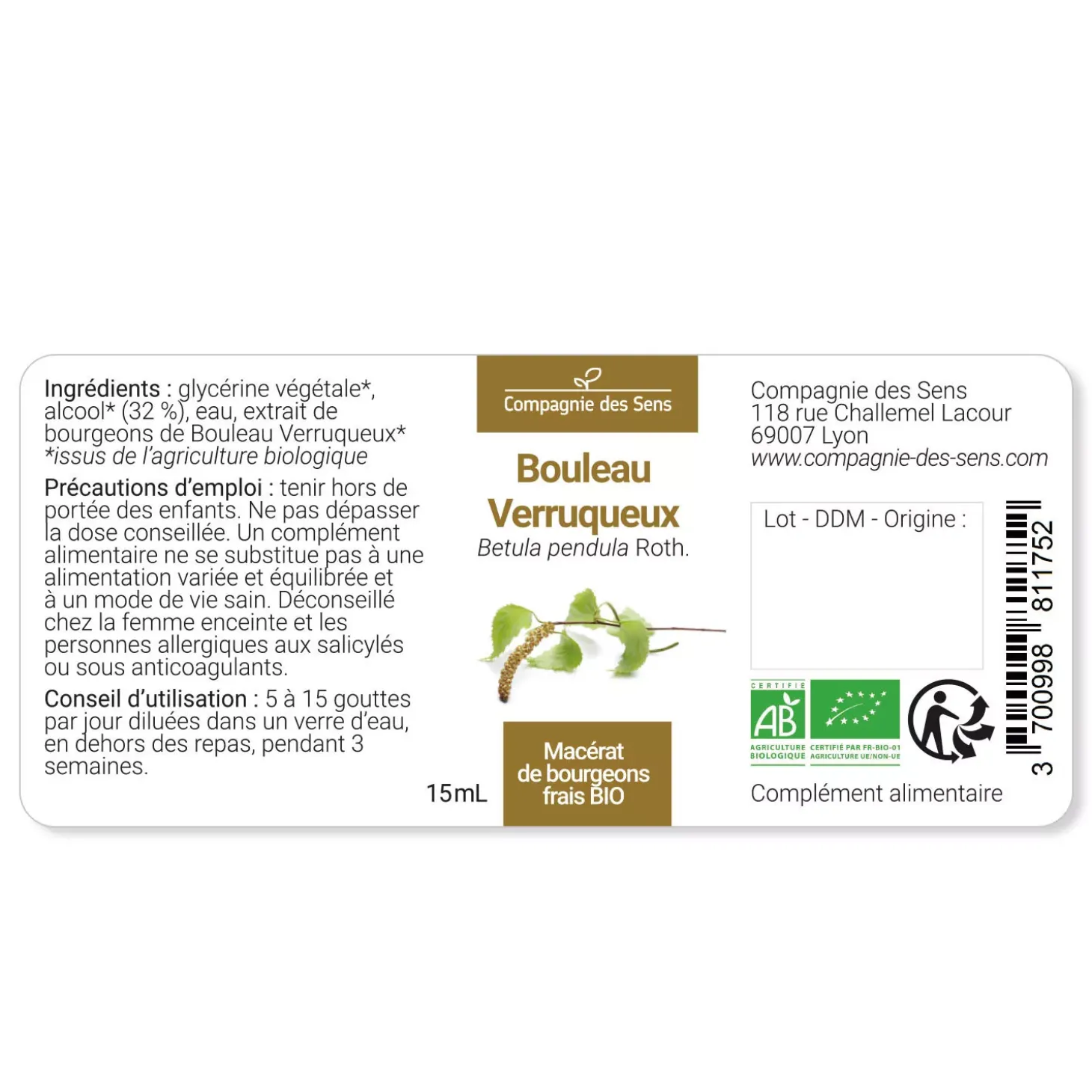 Bouleau Verruqueux bio (Betula Pendula) – Macérat concentré de bourgeons frais