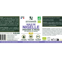 Capsules d'huile de Nigelle bio – Acide gras essentiel & Équilibre lipidique