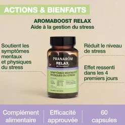 Capsules Relax Aromaboost – Aux Huiles Essentielles – 60 capsules