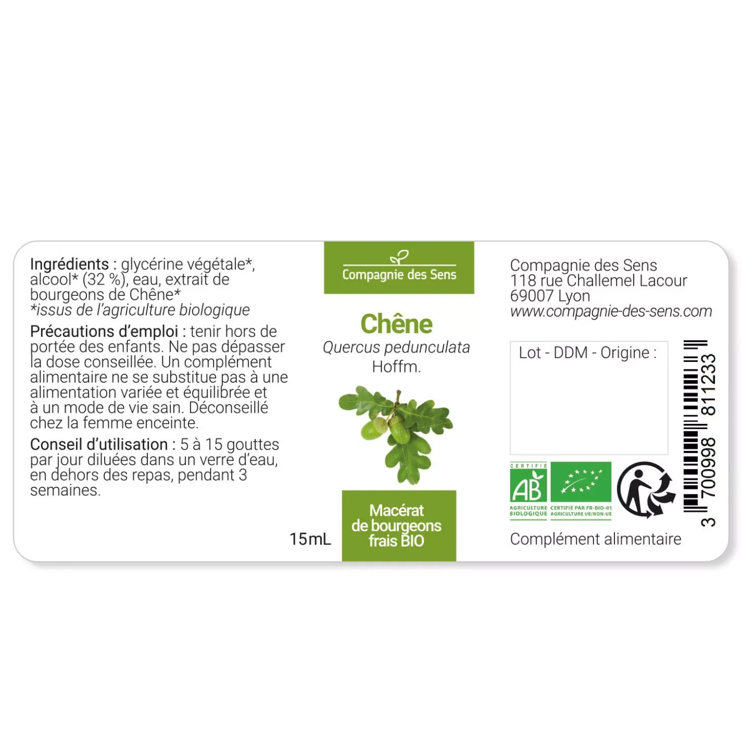 Chêne bio (Quercus Pedunculata) – Macérat concentré de bourgeons frais