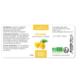 Citronnier bio (Citrus Limon) – Macérat concentré de bourgeons frais