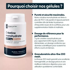 Créatine monohydrate 200 mesh 3000mg