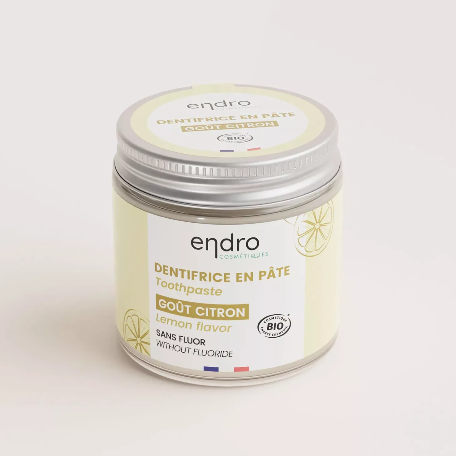 Dentifrice en pâte bio goût citron – Sans fluor – Endro
