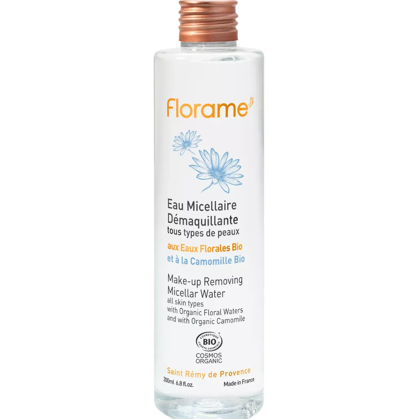 Eau Micellaire Démaquillante bio aux eaux florales et à la Camomille