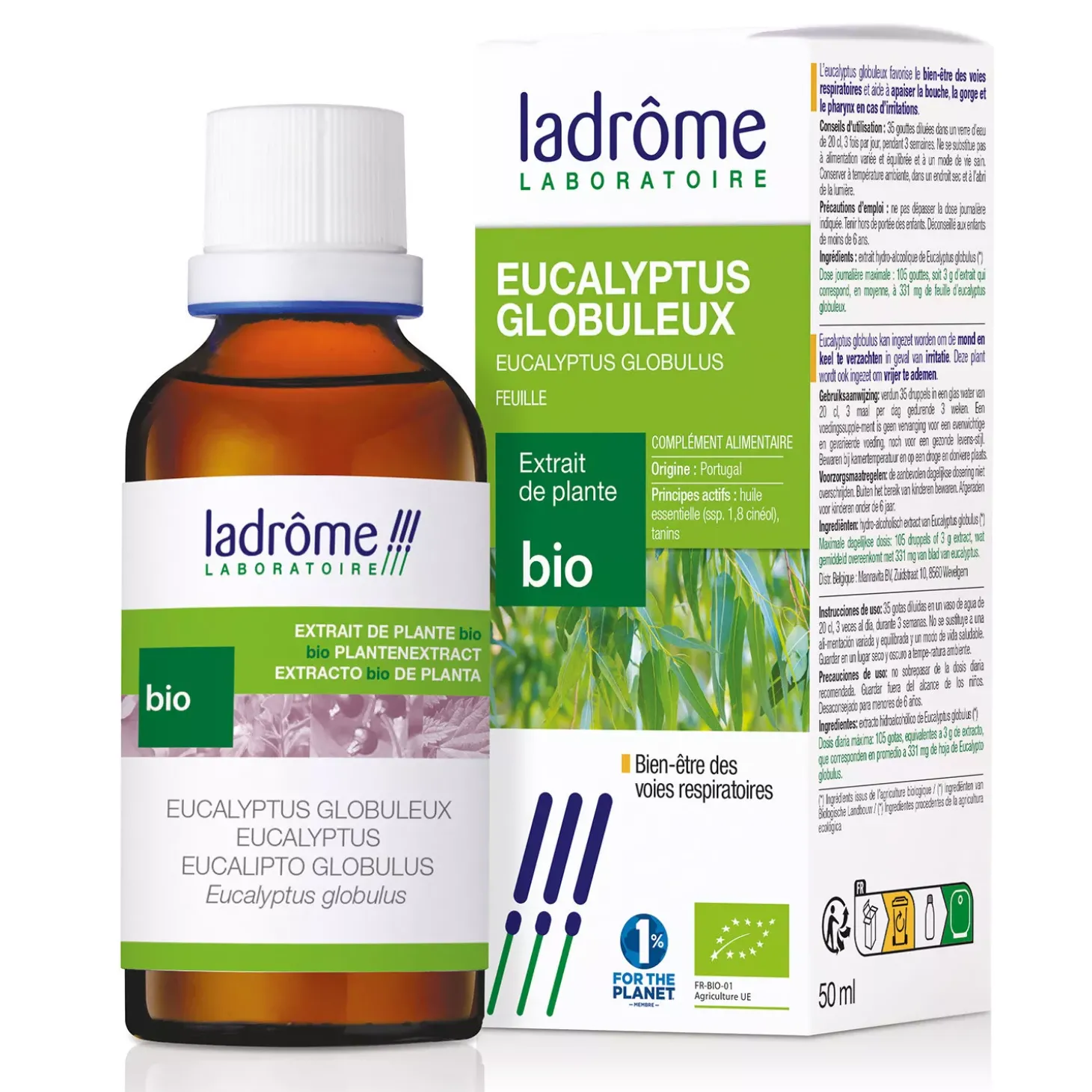 Eucalyptus Globuleux bio – Eucalyptus Globulus – Extrait hydroalcoolique concentré