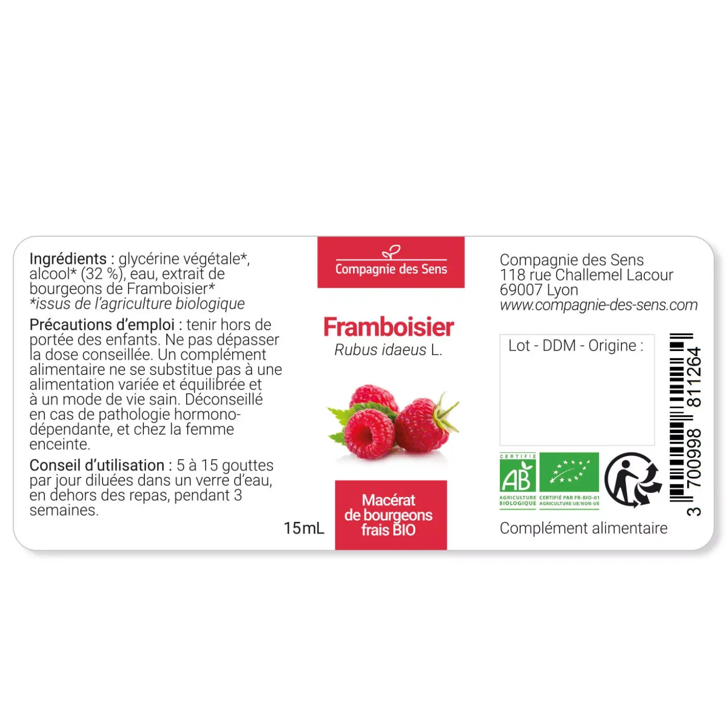 Framboisier bio (Rubus Idaeus) – Macérat concentré de bourgeons frais