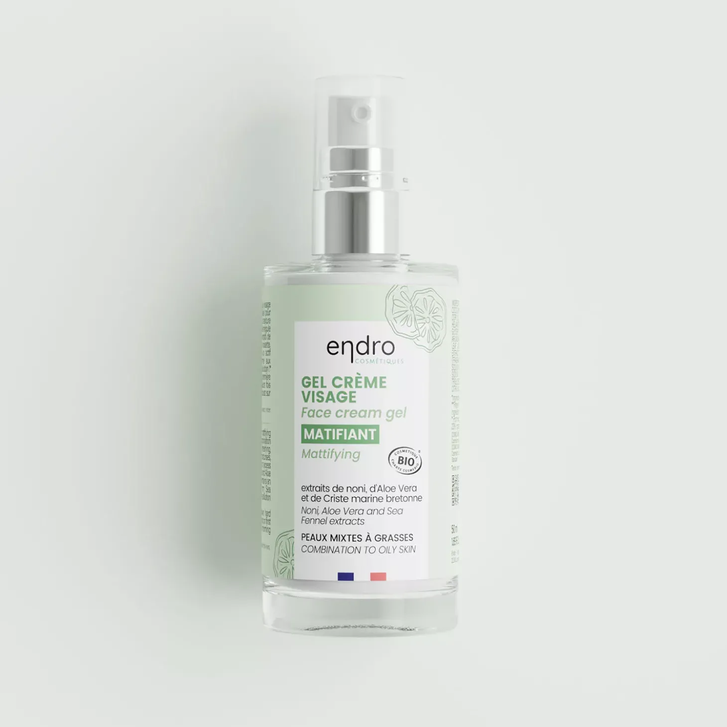 Gel crème matifiant bio à la poudre d’Arrow root – Peaux mixtes à grasses – Endro