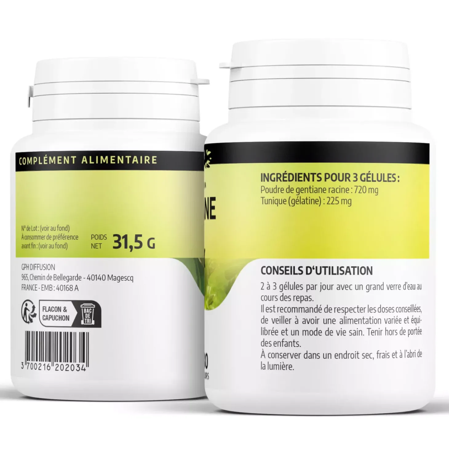 Gentiane – Gentiana lutea – 100 gélules de 240 mg