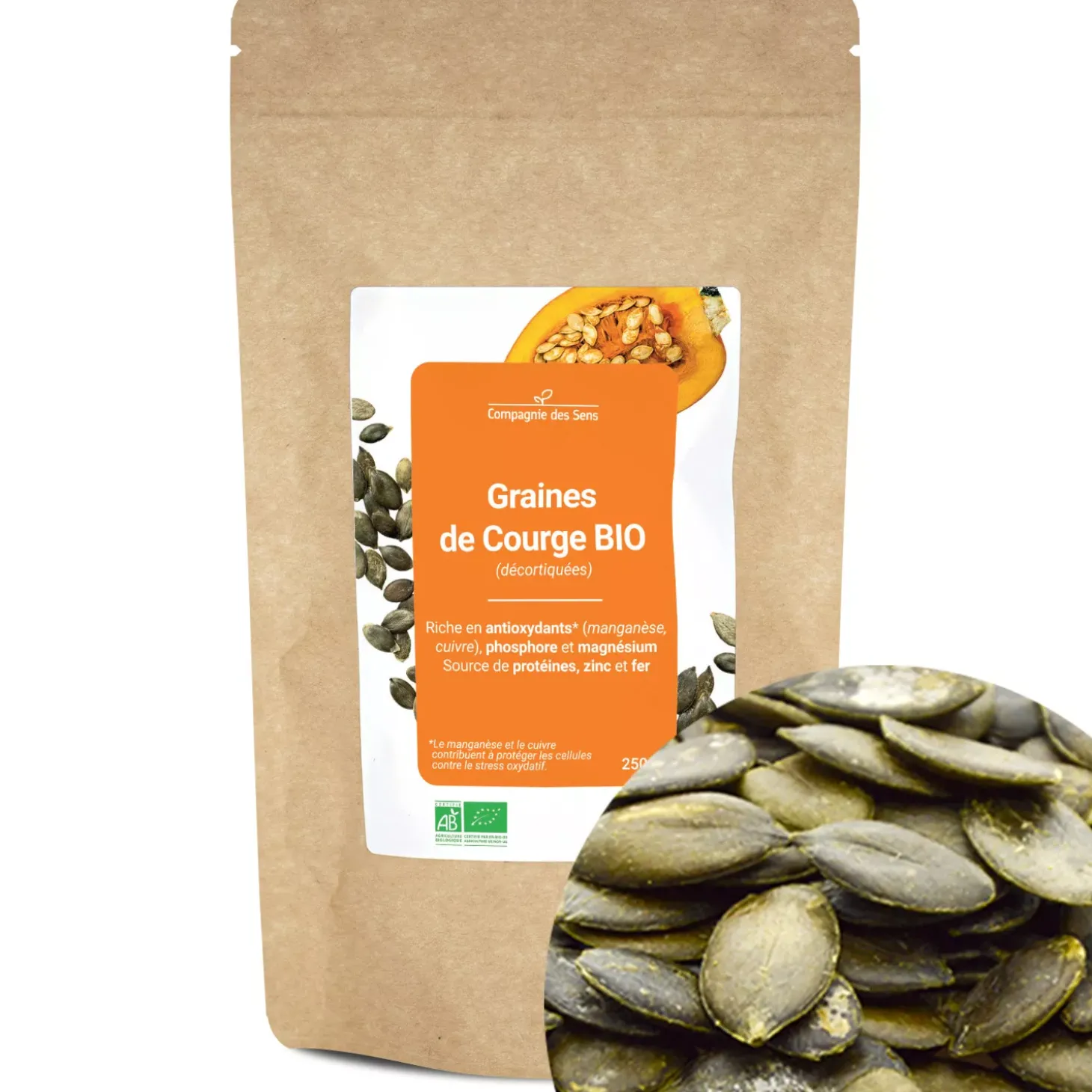 Graines de Courge bio (décortiquées)