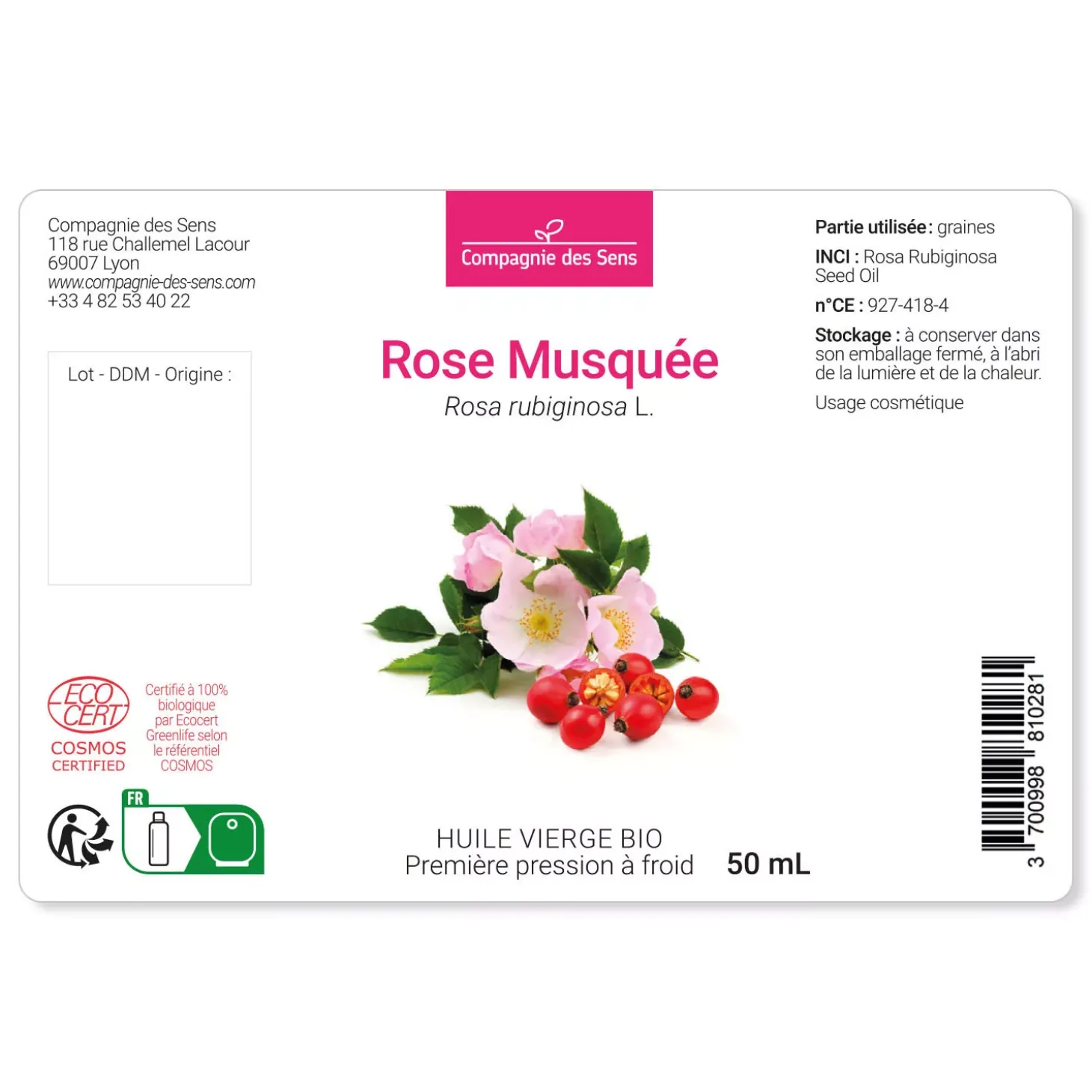 Huile de Rose Musquée du Chili bio