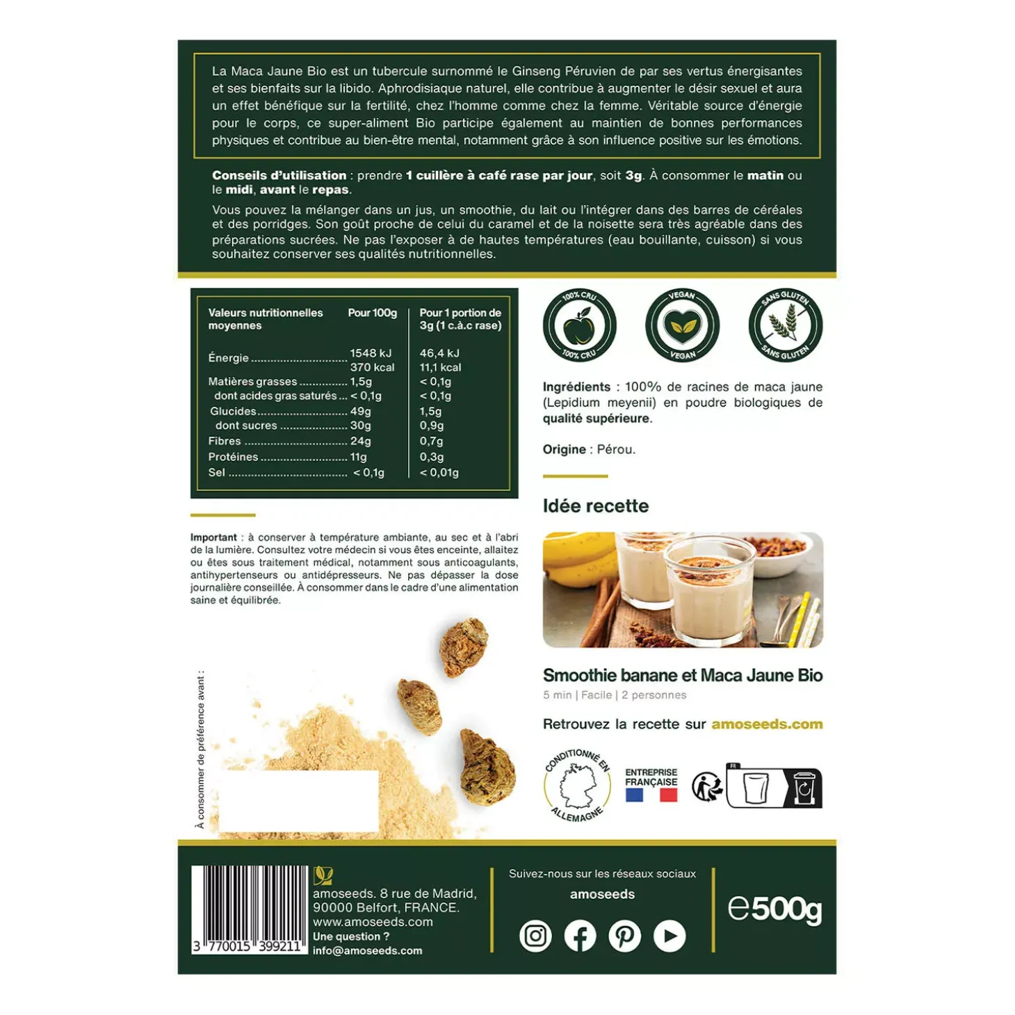Maca Jaune bio