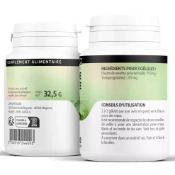 Menthe Poivrée – Mentha x piperita – 100 gélules de 250 mg