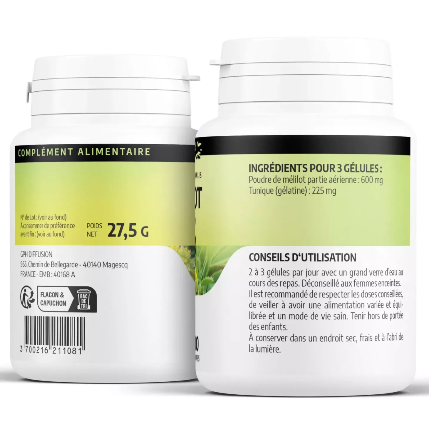 Mélilot – Melilotus officinalis – 100 gélules de 200 mg