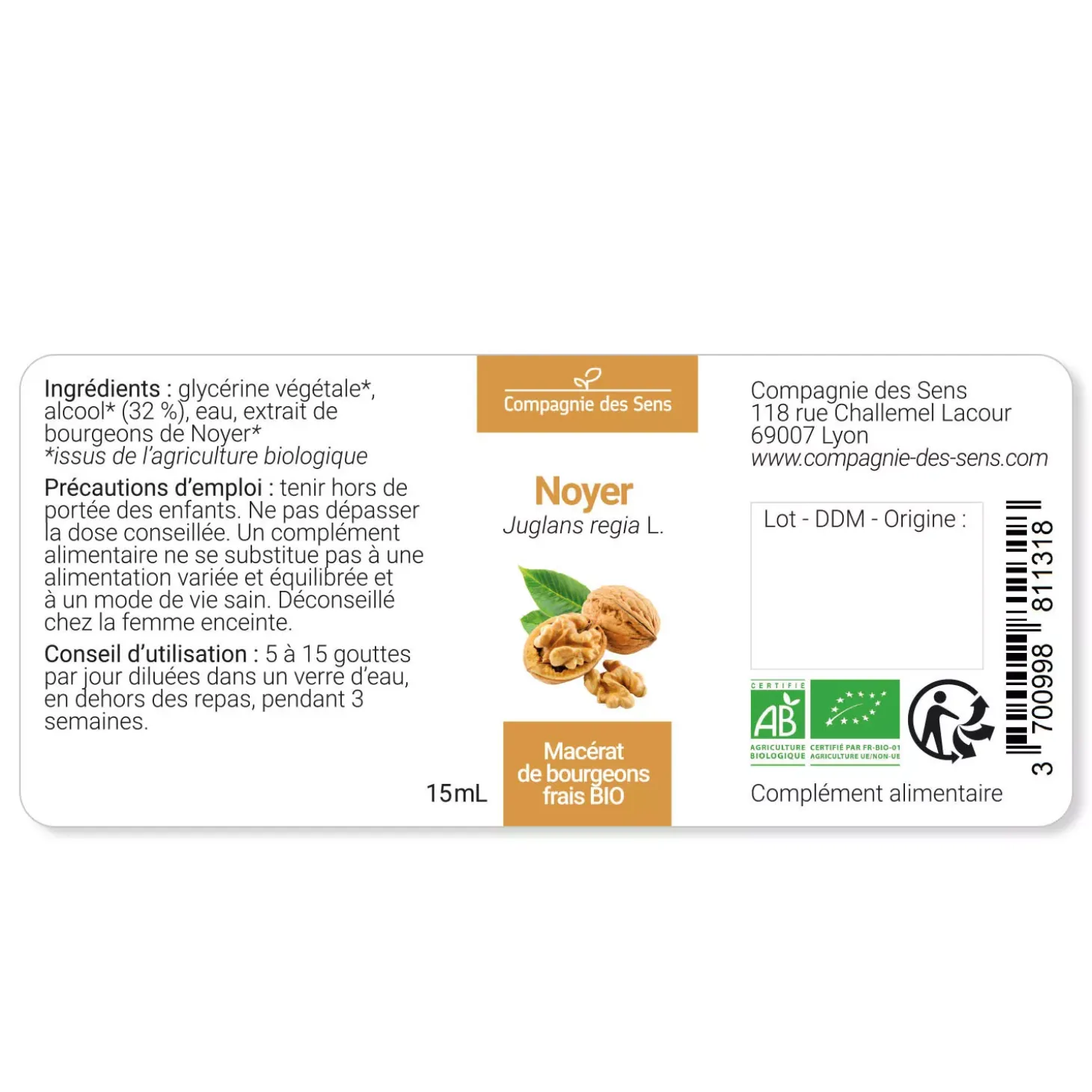 Noyer bio (Juglans Regia) – Macérat concentré de bourgeons frais