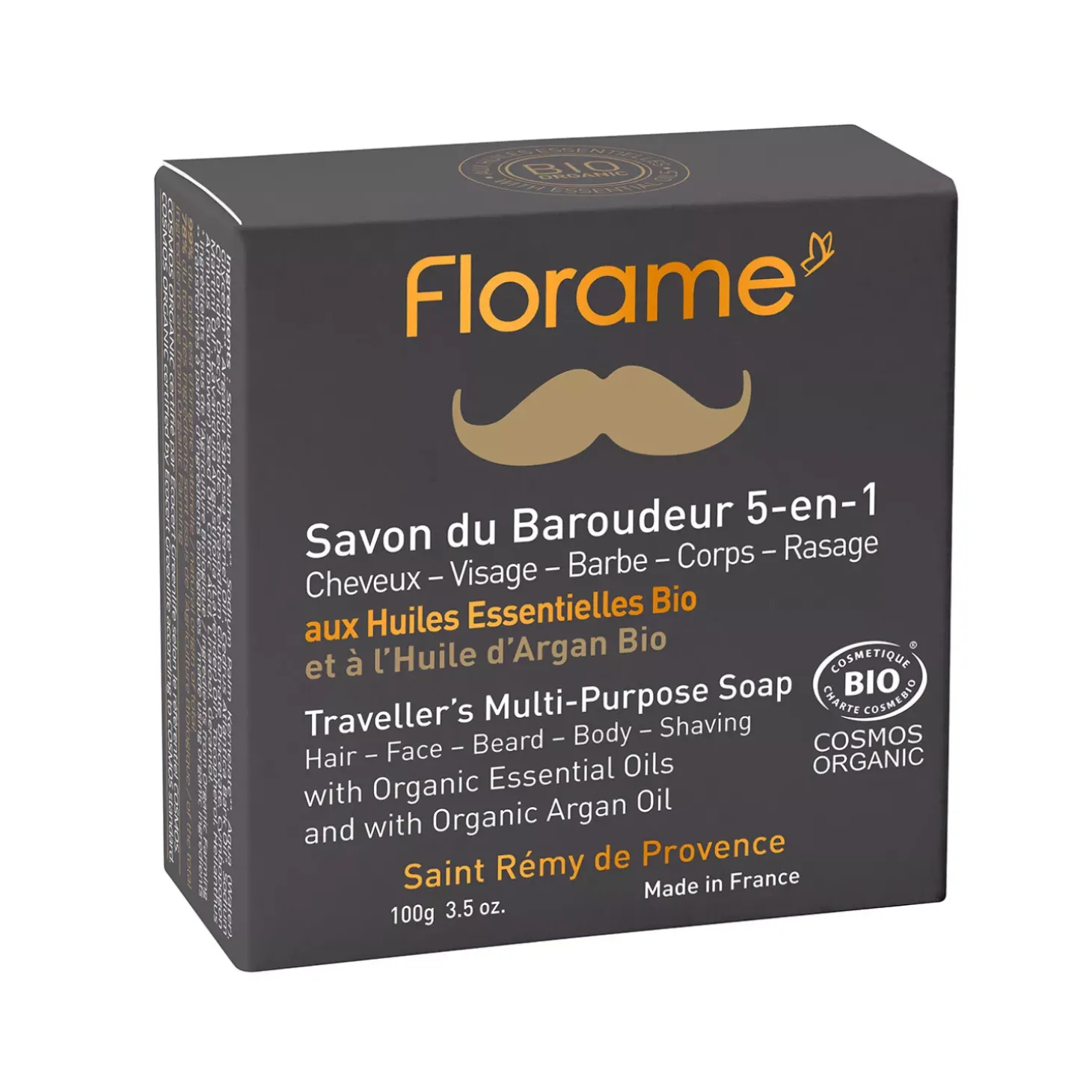 Savon du Baroudeur 5-en-1 bio à l'huile d'Argan