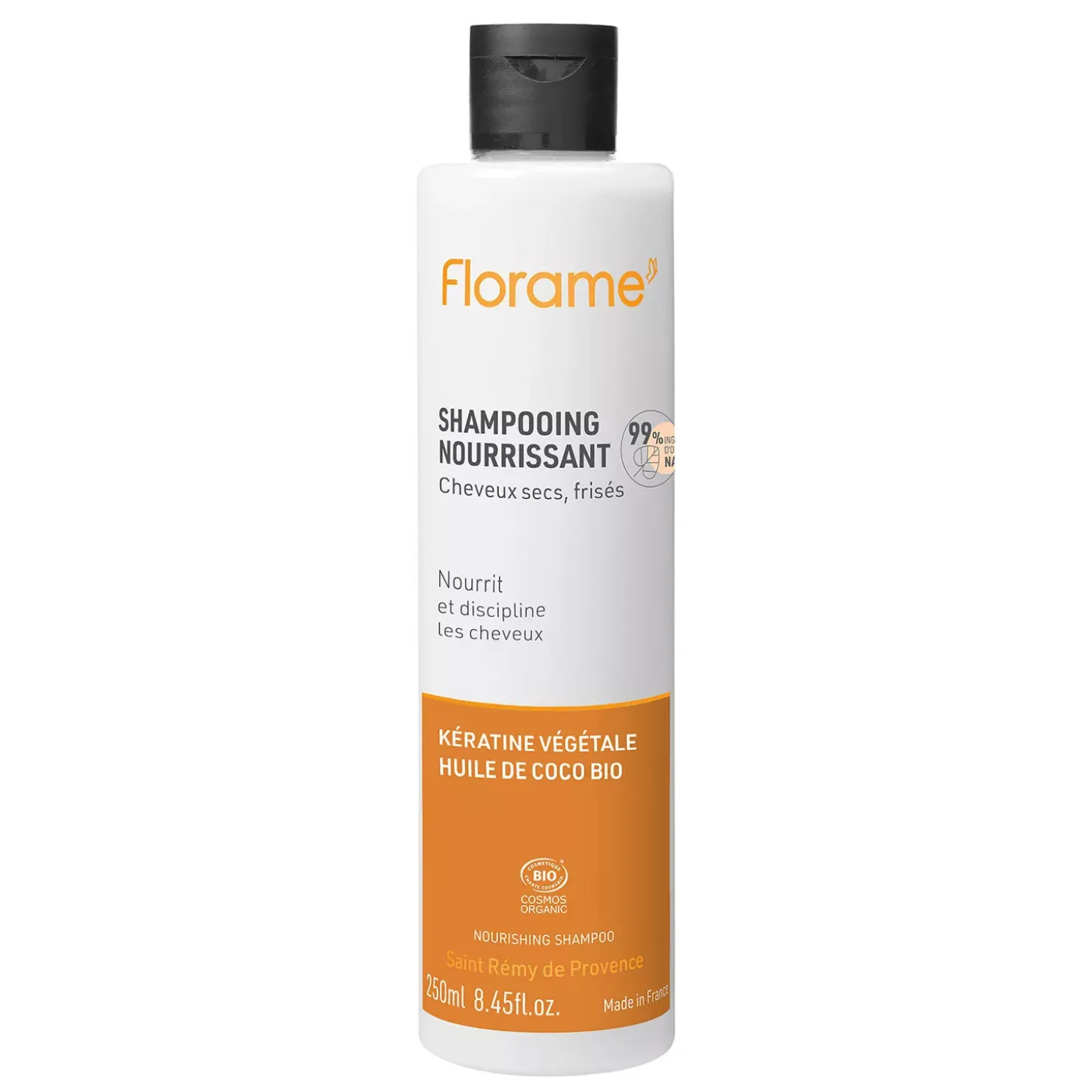 Shampoing Nourrissant bio – Cheveux Secs & Frisés – Nourrit & Discipline les Cheveux – Florame